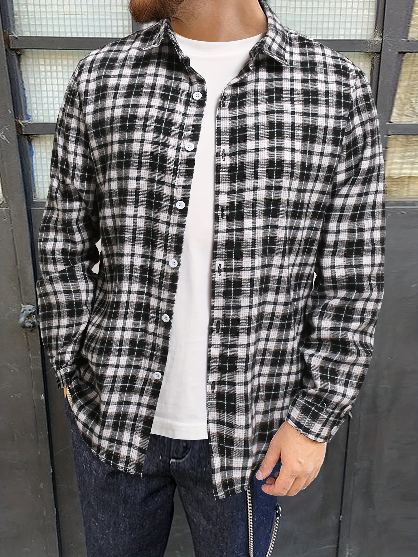 plus size mens shirt oversized long sleeve shirt for mens clothing details 25